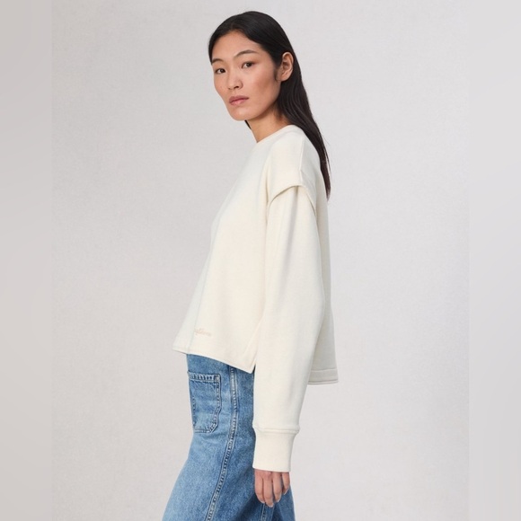 RAG & BONE NWOT Jo Cotton Blend Top in Ivory - Picture 3 of 12